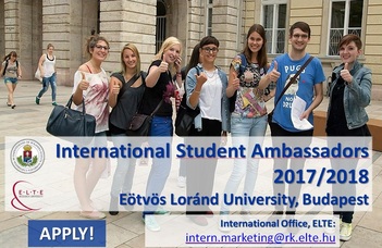 ELTE International Student Ambassadors 2017/2018
