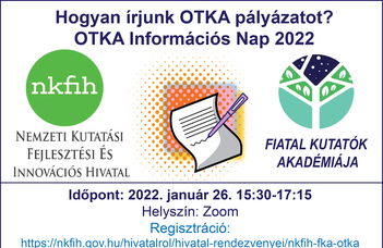 Az NKFIH és a Fiatal Kutatók Akadémiája tájékoztató fórumot szervez.
