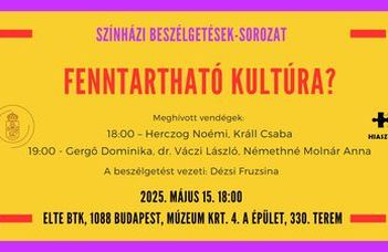 Folytatódik a "Színházi beszélgetések" sorozat.